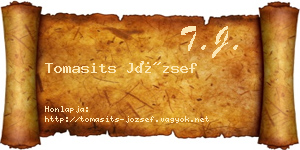 Tomasits József névjegykártya