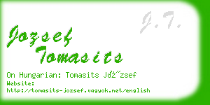 jozsef tomasits business card